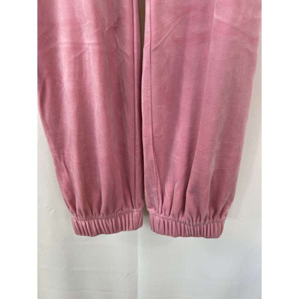 JUICY COUTURE 2 Pc Jogging Track Set Medium Top Pants Velour Rose Pink Bling NWT - Picture 13 of 16